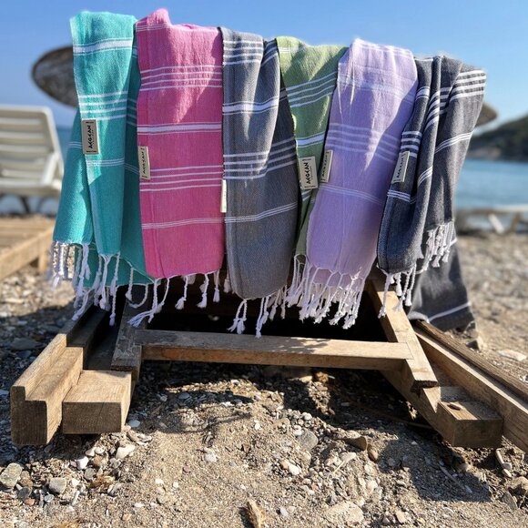 NWT Oversized Turkish Beach Towel Quick-Dry San Resistant Blue - Picture 2 of 3